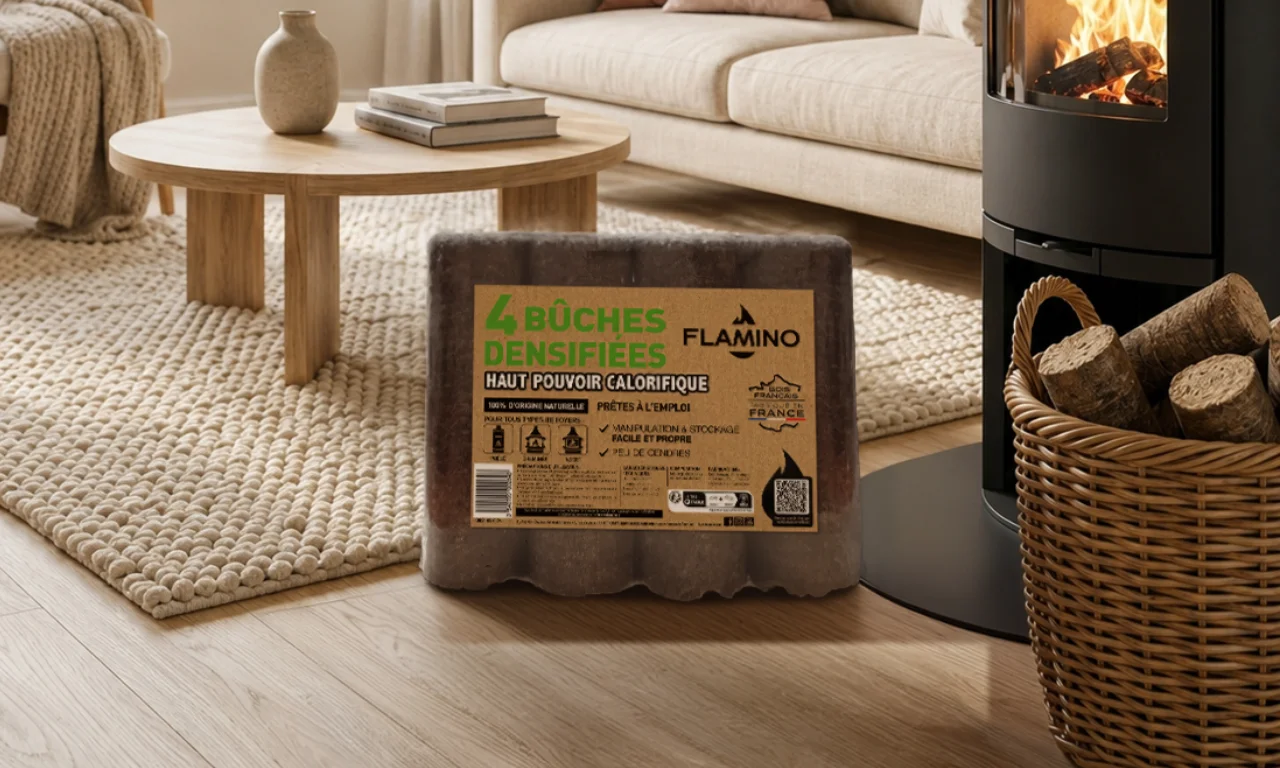 Bûches densifiées haut pouvoir calorifique Flamino